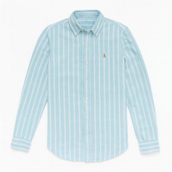 Polo Ralph Lauren Slim Fit Blue Striped Button-Down Shirt Classic Preppy Oxford - Picture 1 of 5